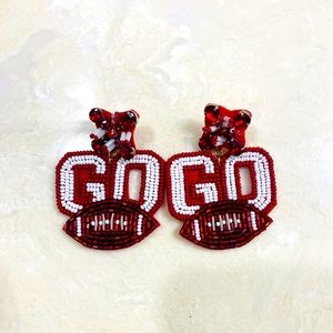 GO football earrings